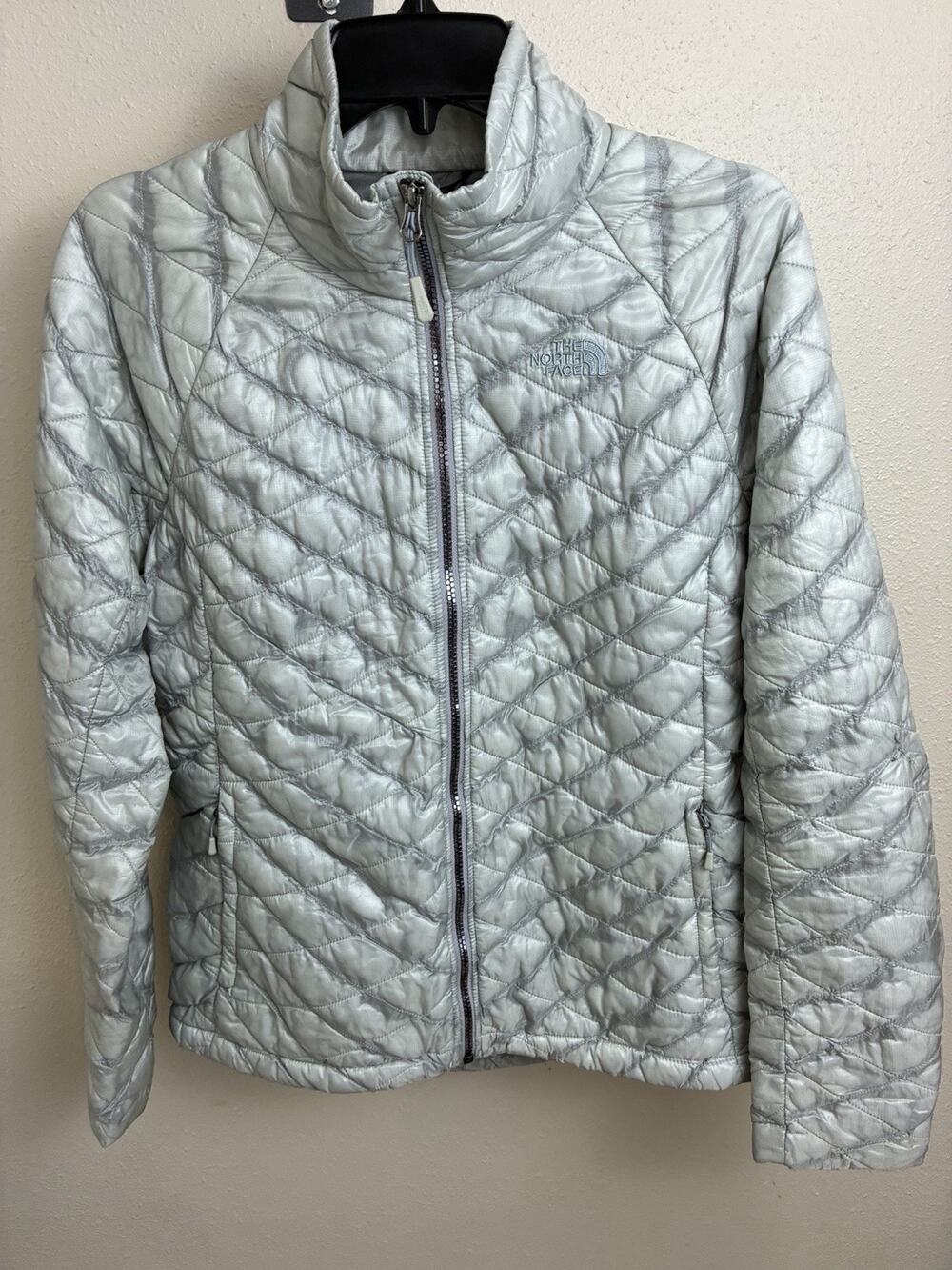 The North Face Thermoball Women's Grey Puffer Quilted Zip Jacket Gray Size M